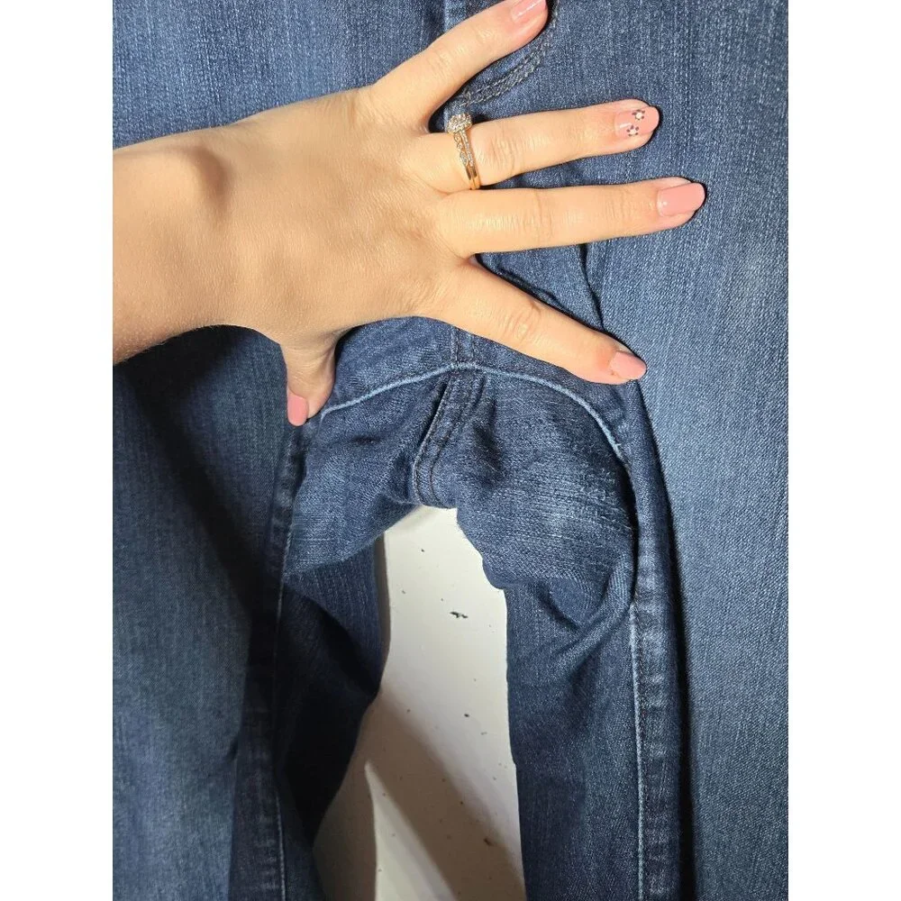 NYDJ Women Lift Tuck Technology Burbank Straight Denim Blue Jeans Size 8 Stretch
